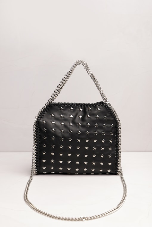 Bolsa Tote Tachas Estrelas e Correntes  Preto