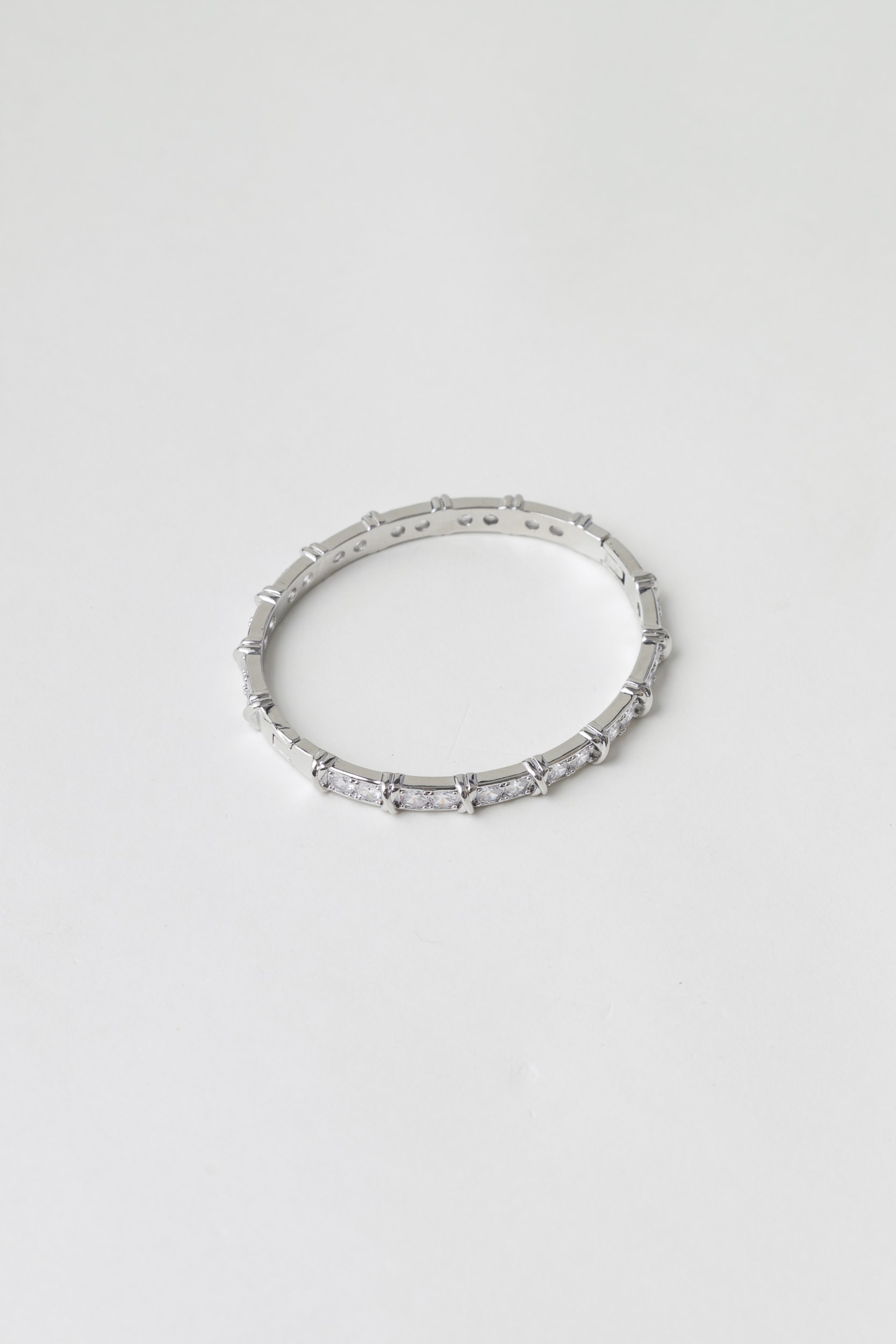 Bracelete Fino Com Strass Prata