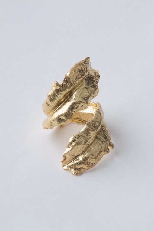 Bracelete Folhas Retorcidas Dourado