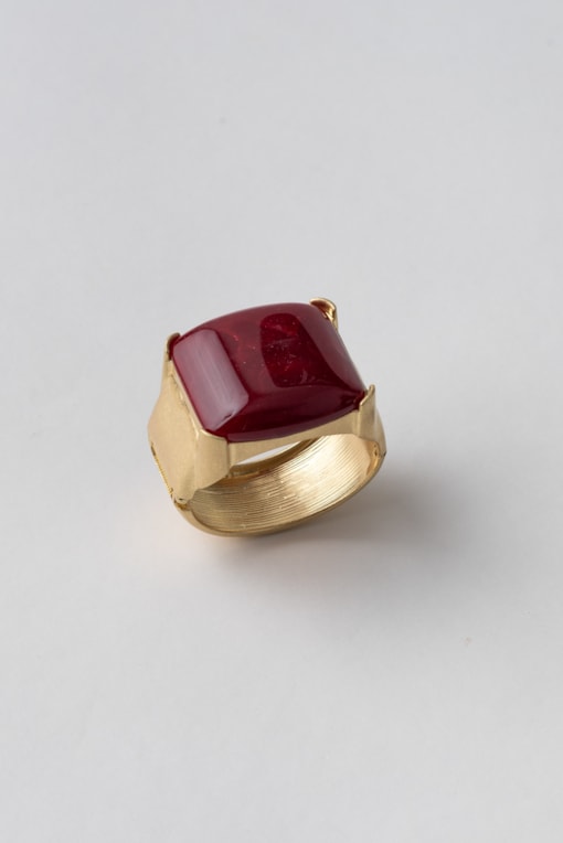 Bracelete Largo Com Pedra Resinada Vinho