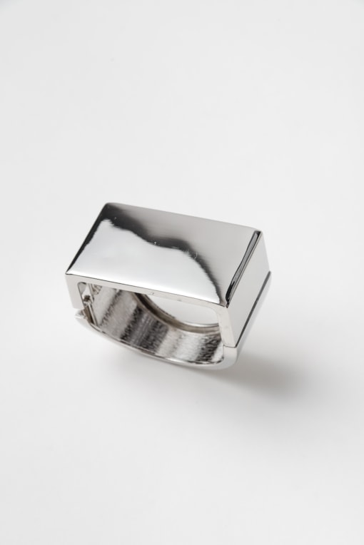 Bracelete Largo Quadrado Prata