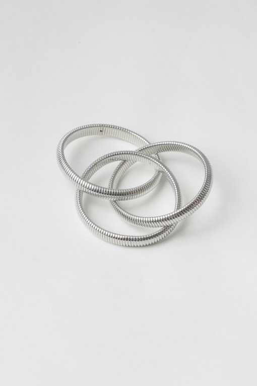 Bracelete Snake Duplo Prata