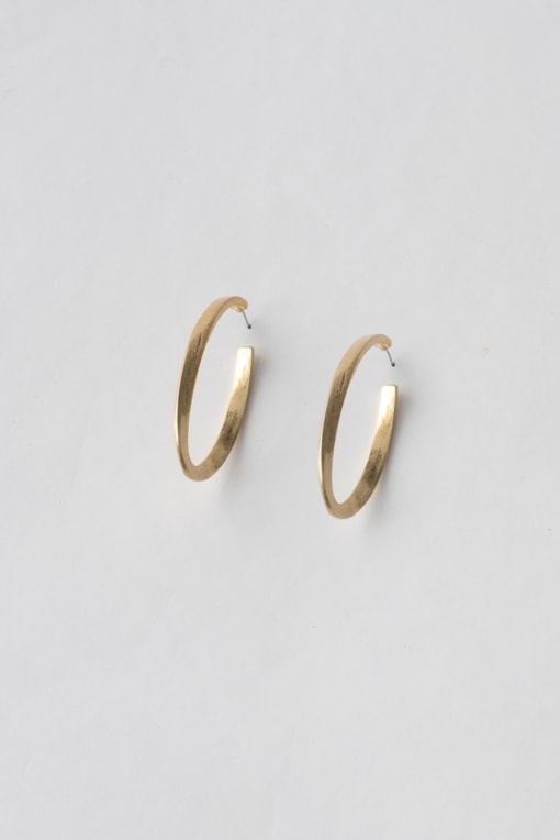 Brinco Argola Alongada Orgânica Dourado