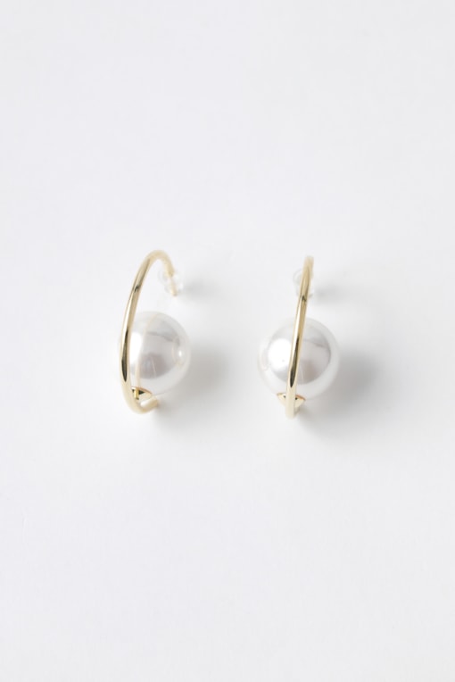 Brinco Argola Com Pérola  Dourado