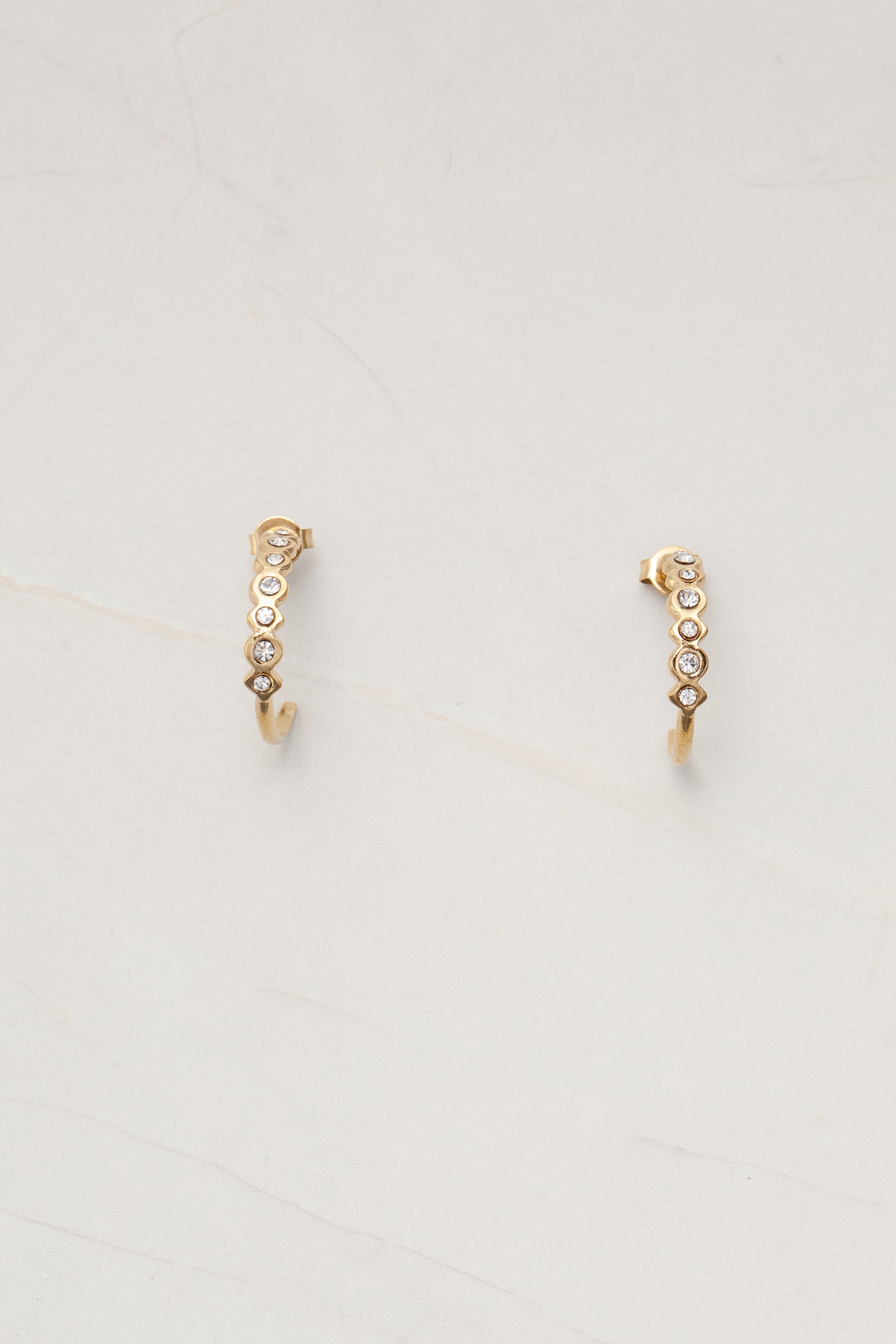 Brinco Argola com Strass  Dourado