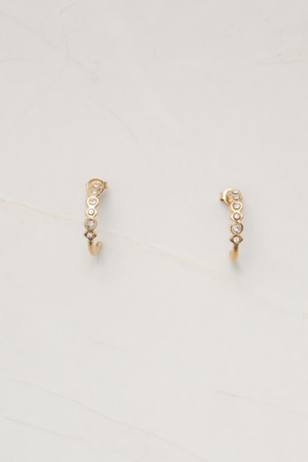 Brinco Argola com Strass  Dourado