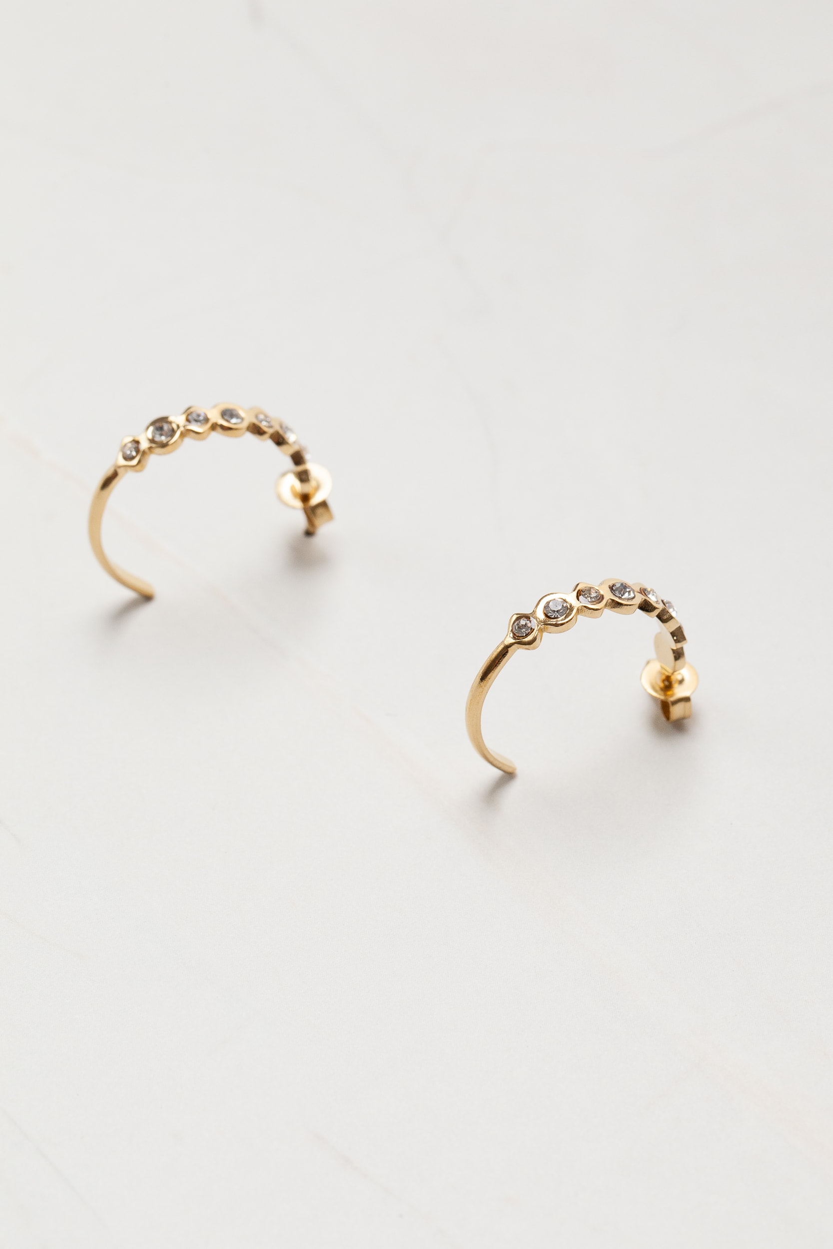 Brinco Argola com Strass  Dourado