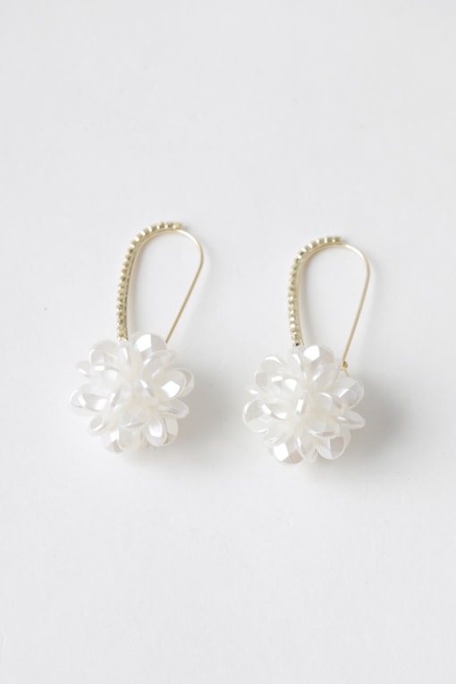 Brinco Argola Com Strass E Peônia Dourado