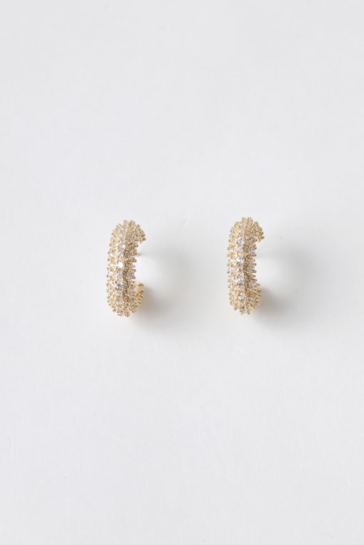 Brinco Argola Pequena Com Pérolas  Dourado