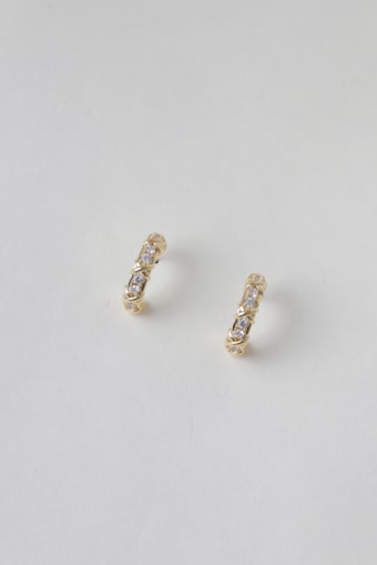 Brinco Argola Pequena com Strass Dourado