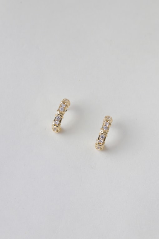 Brinco Argola Pequena com Strass Dourado