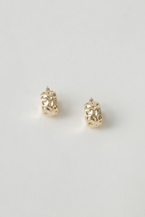 Brinco Argola Pequena com Textura Dourado