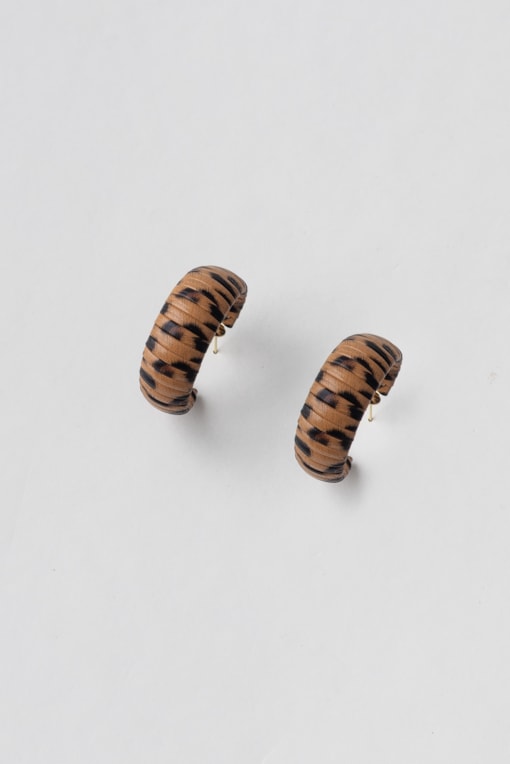 Brinco Argola Pu Animal Print Onça