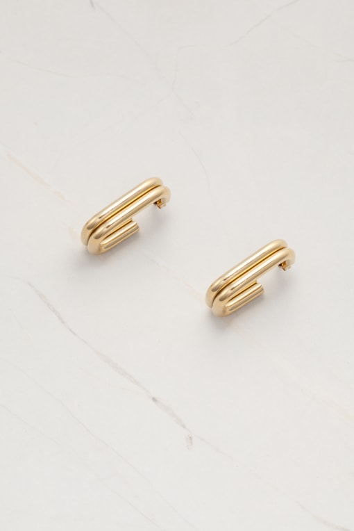 Brinco Argola Quadrada  Dourado