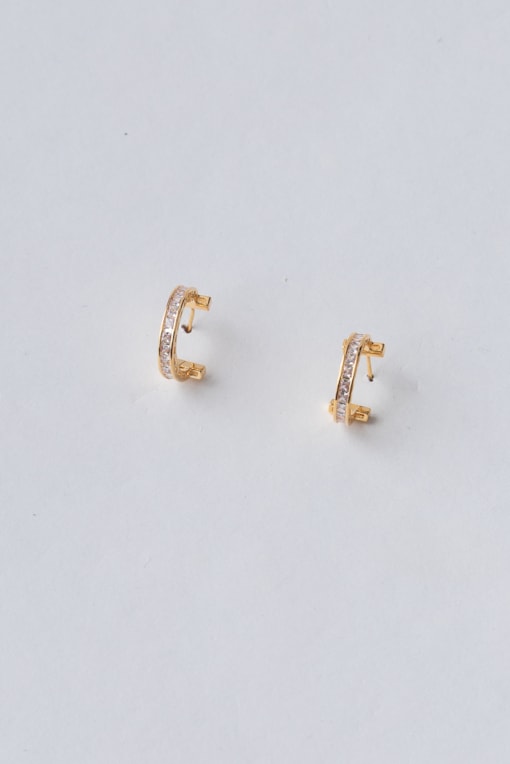 Brinco Argola Strass E Pontas Dourado