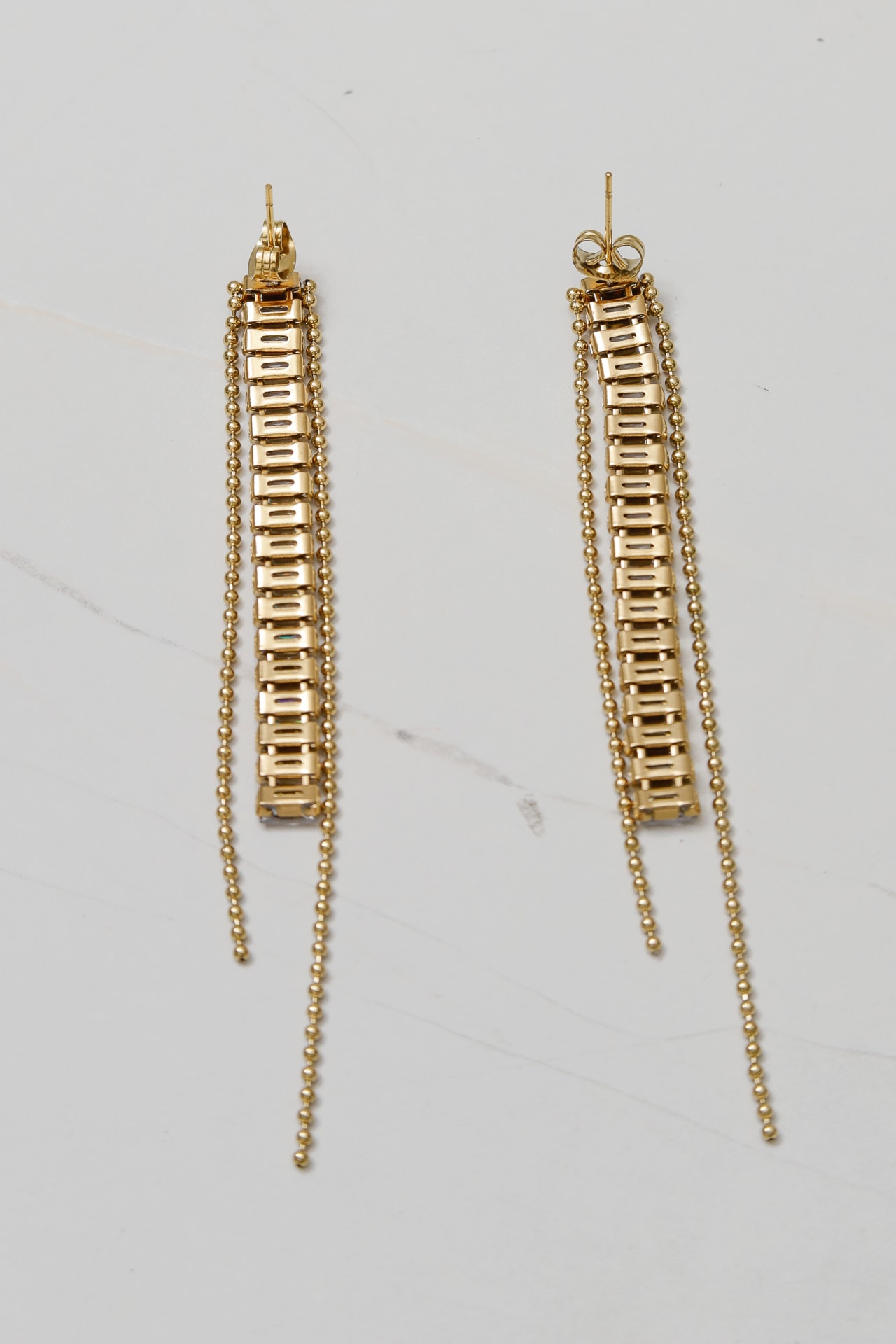 Brinco Detalhe Pedras  Dourado