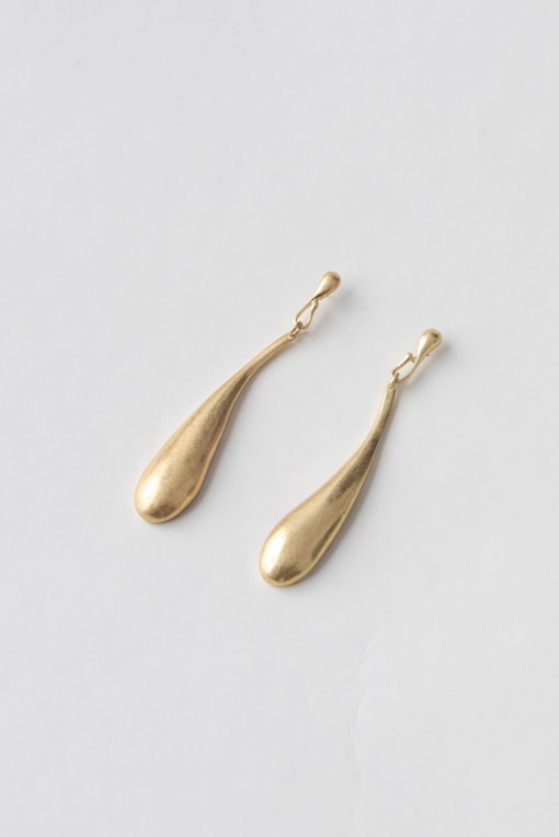 Brinco Gota Escovada Alongada Dourado