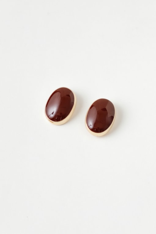 Brinco Oval Resinado  Vinho