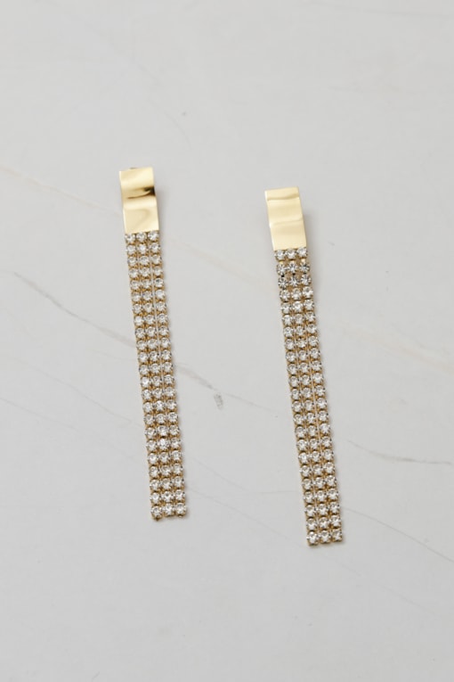 Brinco Pendente Brilho  Dourado