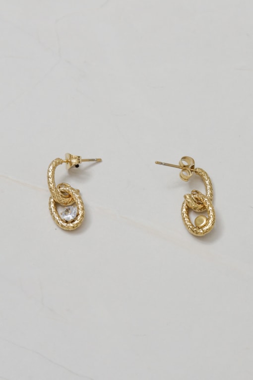 Brinco Pingente Pedra  Dourado