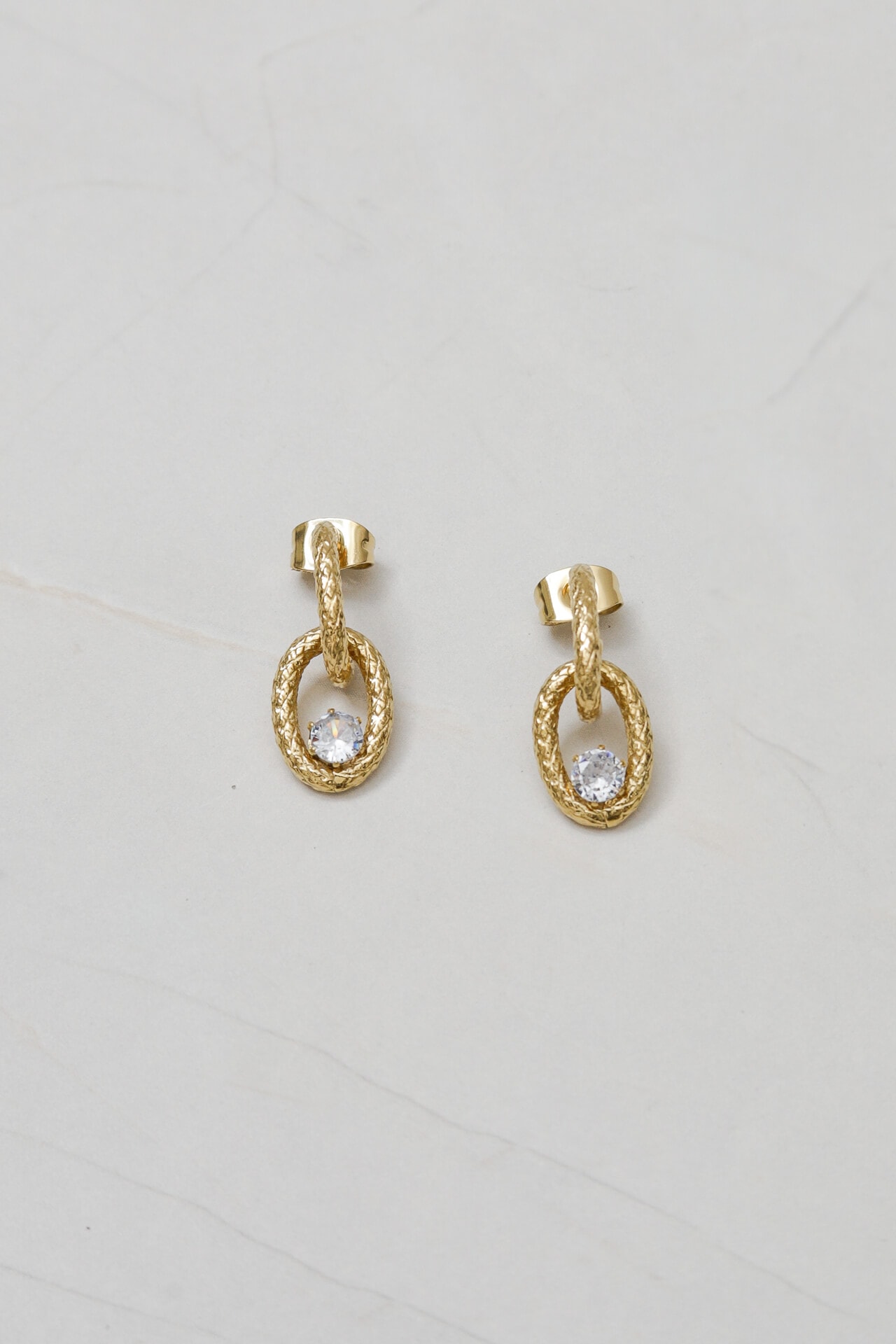 Brinco Pingente Pedra  Dourado