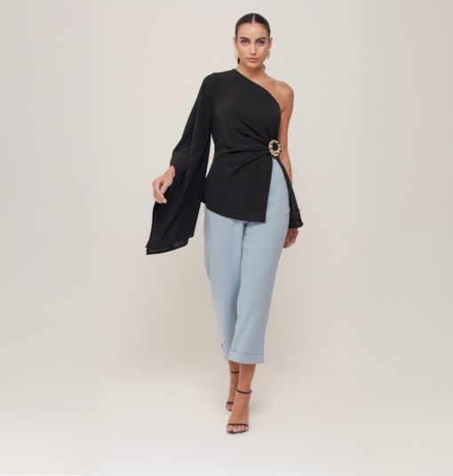 Calça Alfaiataria Barra Italiana Azul bebê