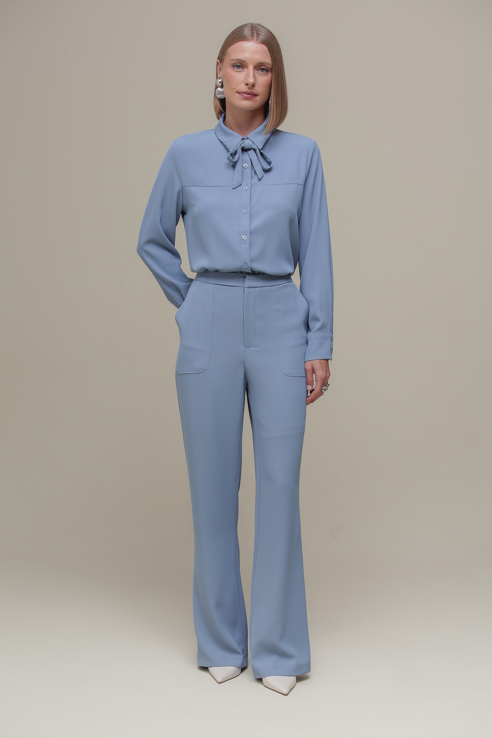 Calça Alfaiataria Flare Azul