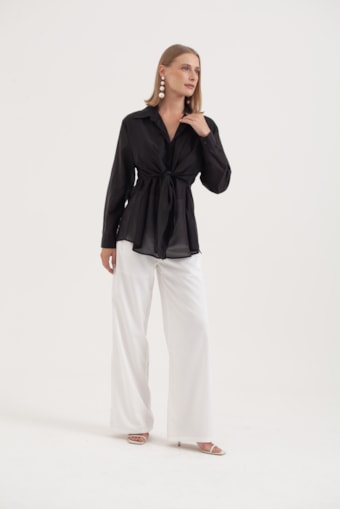 Calça Alfaiataria Pregas Off-white