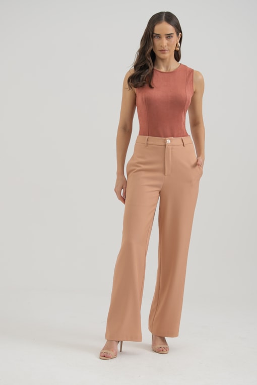 Calça Alfaiataria Reta Salmão