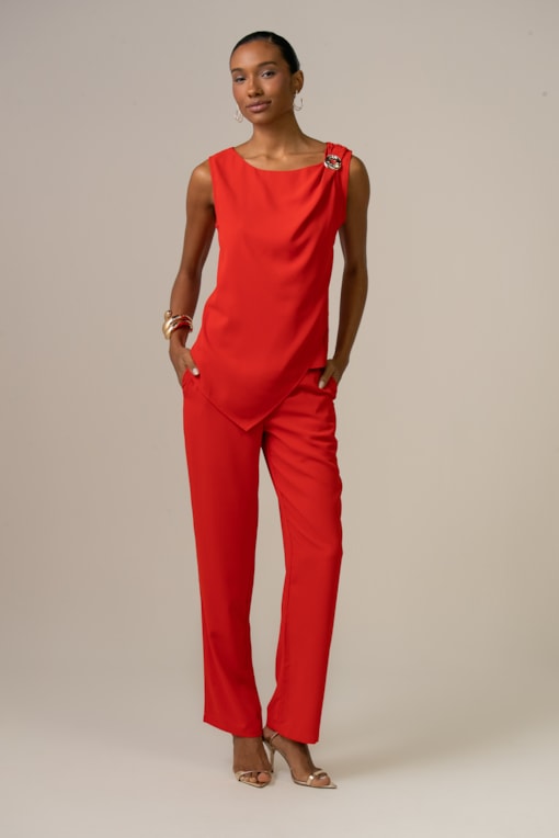 Calça Alfaiataria Reta Vermelho