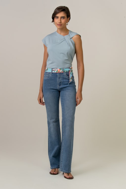 Calça Bootcut Jeans claro