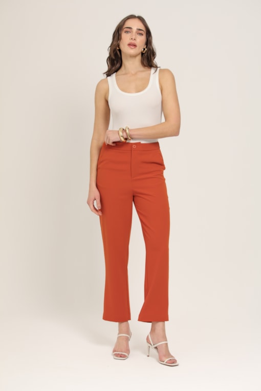 Calça Capri Alfaiataria Laranja