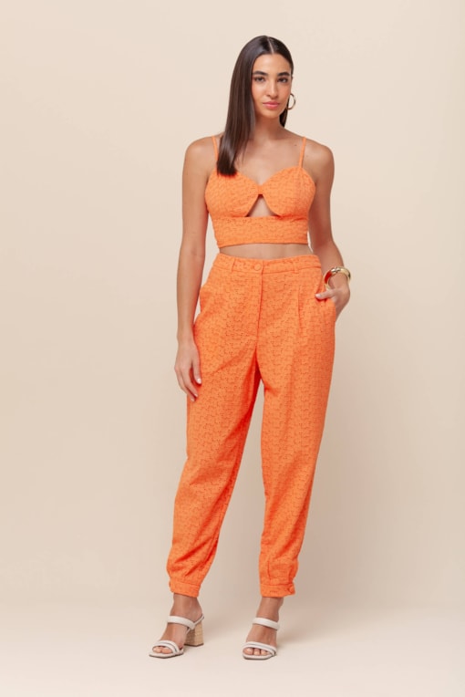 Calça Cenoura Laise   Laranja