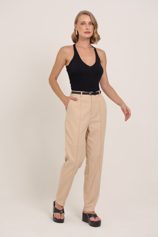Calça Cenoura Linho Natural