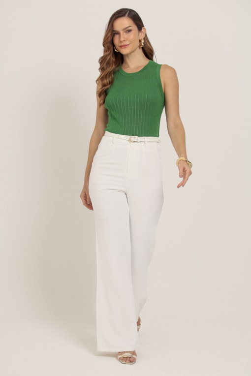 Calça Flare Alfaiataria Off-white
