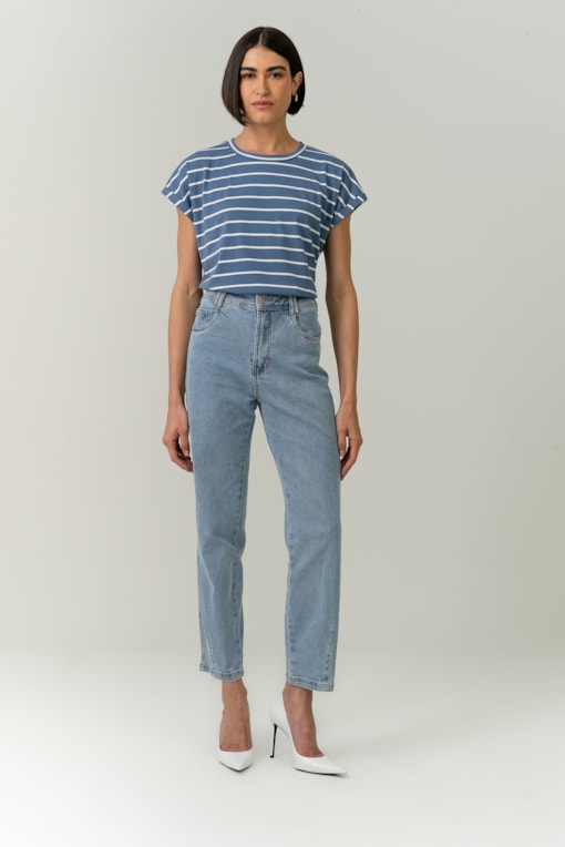 Calça Jeans Carrot Noir Azul claro