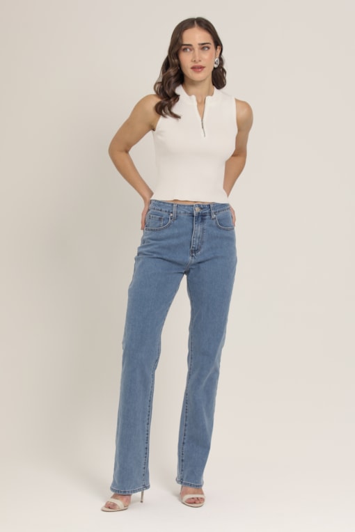 Calça Jeans Reta Jeans