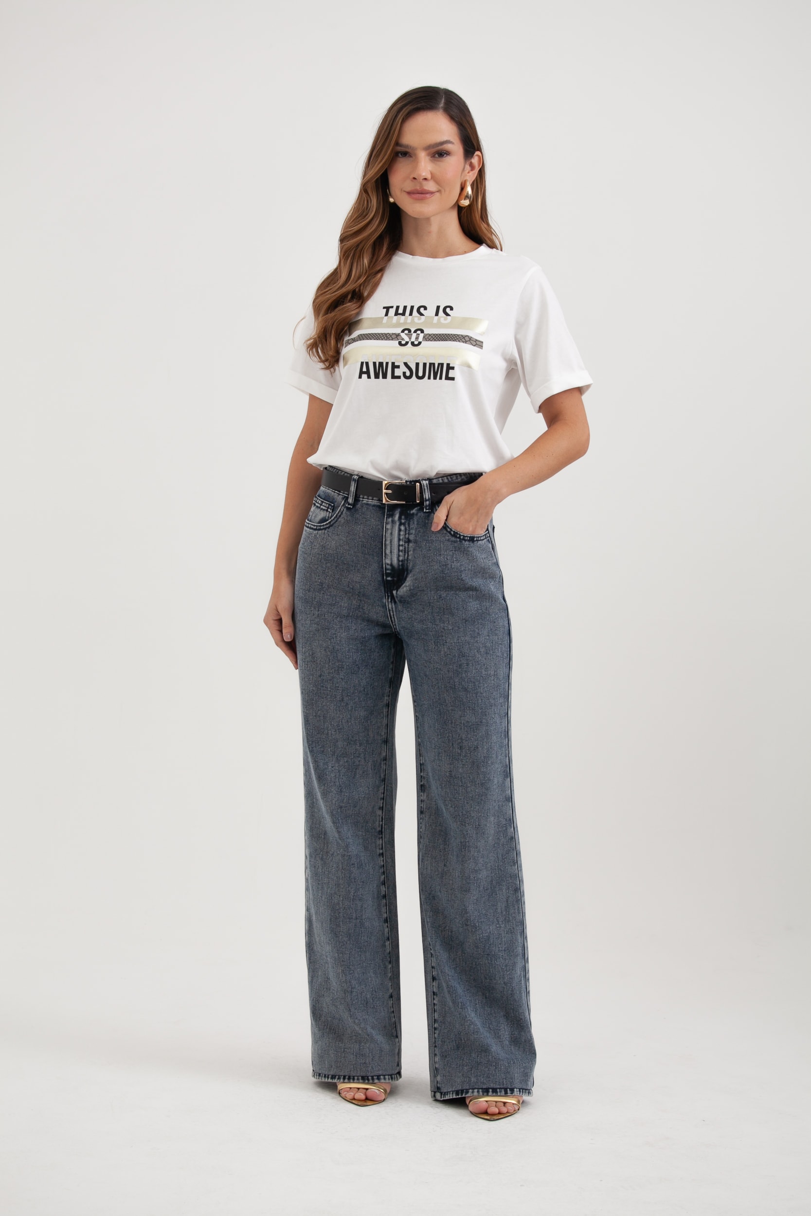 Calça Jeans Reta Jeans