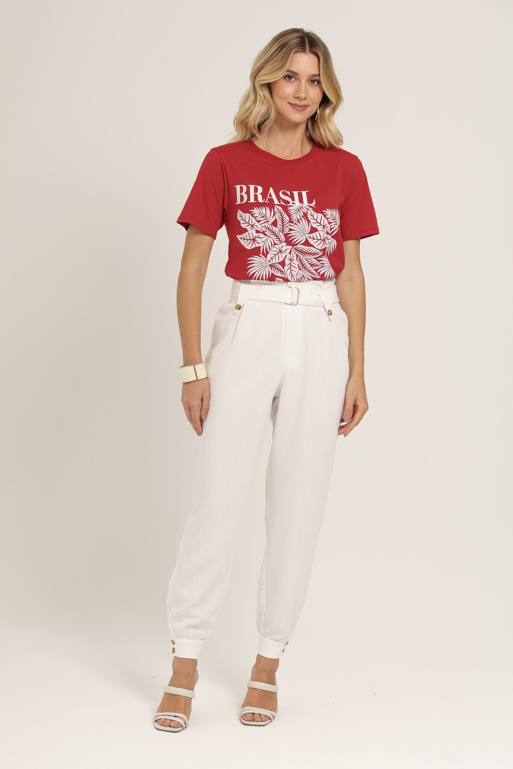 Calça Jogger Alfaiataria Chino Branco