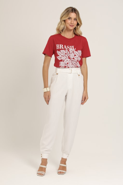 Calça Jogger Alfaiataria Chino Branco