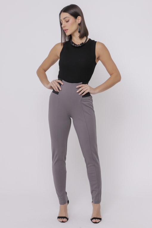 Calça Montaria Elástico     Cinza
