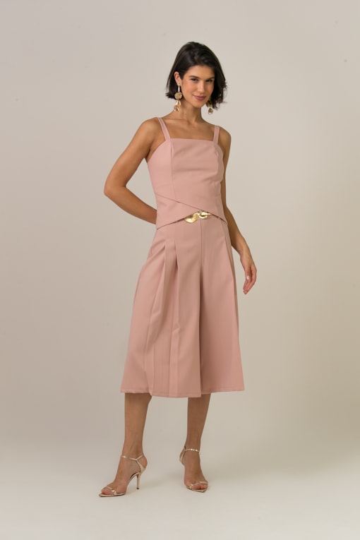 Calça Pantacourt  Rosa