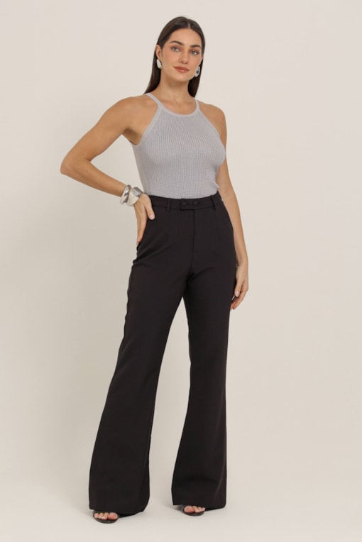 Calça Pantalona Alfaiataria Preto