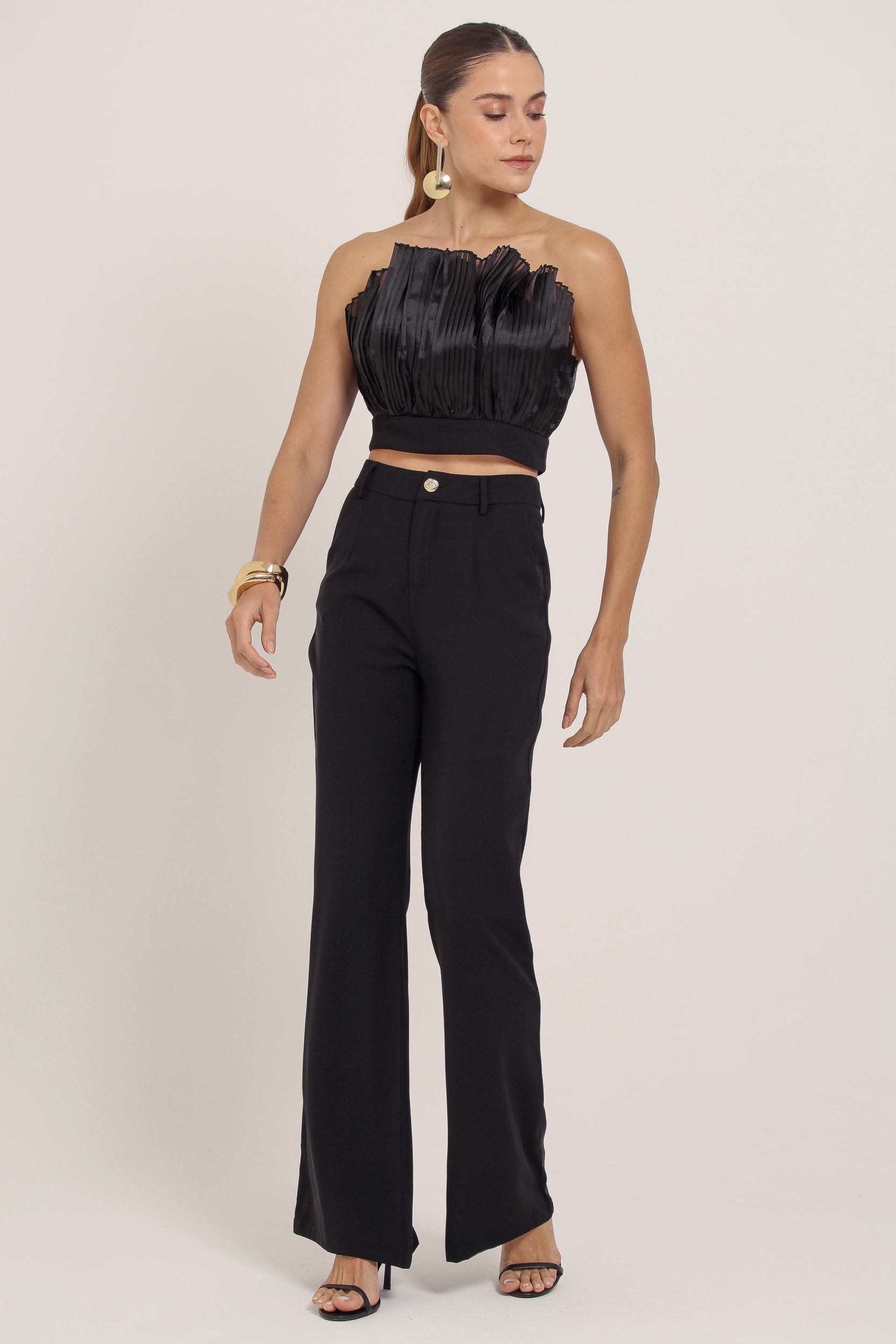 Calça Reta Alfaiataria Preto