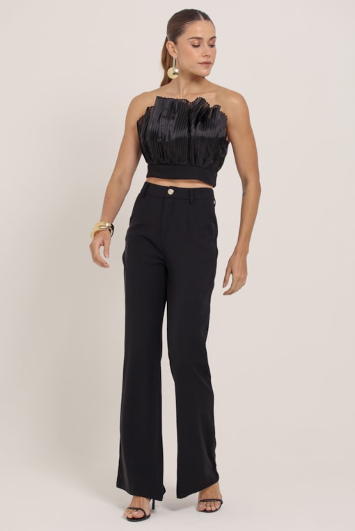 Calça Reta Alfaiataria Preto