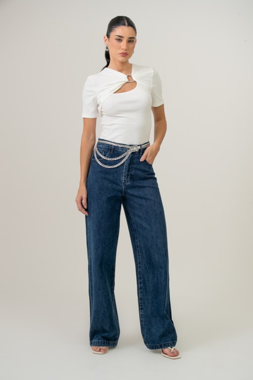 Calça Reta Jeans