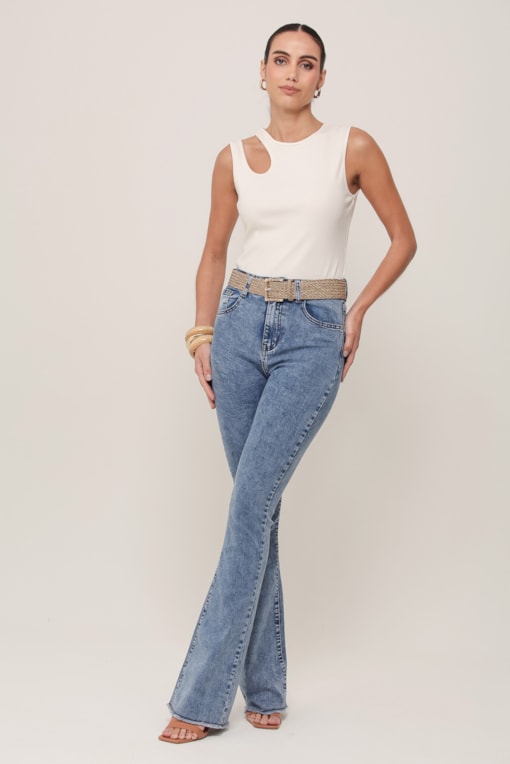 Calça Reta Jeans Jeans