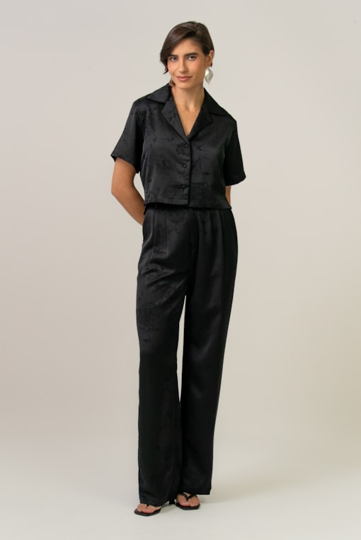 Calça Reta Slip Preto