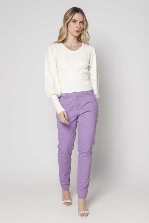 Calça Sarja Shape Skinny  Lilas