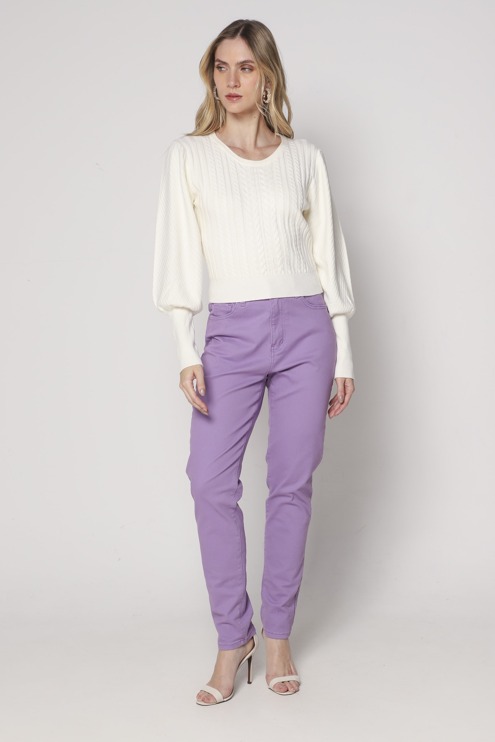 Calça Sarja Shape Skinny  Lilas